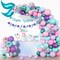 138 PCS Mermaid Birthday Balloon Arch Kit – Pink, Purple & Blue Balloons with Banner & Cake Toppers